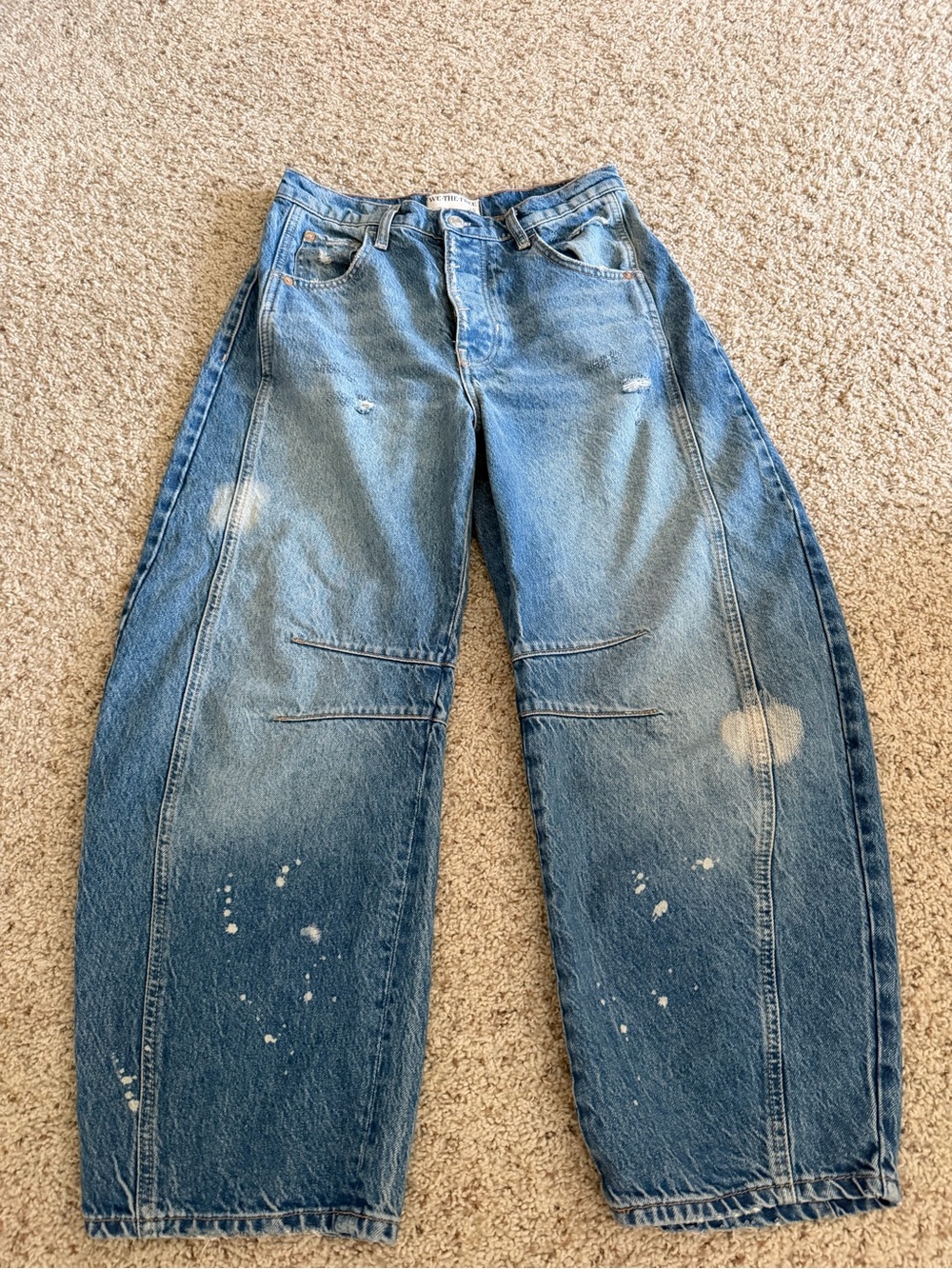 Free People Light Blue Relaxed Wide-Leg Jeans